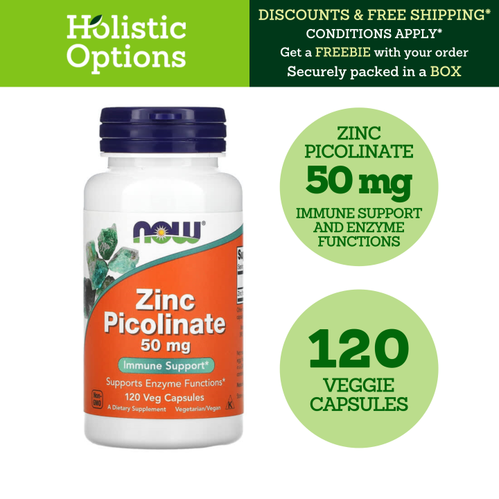 NOW Foods, Zinc Picolinate, 50 mg, 120 Veg Capsules Lazada PH