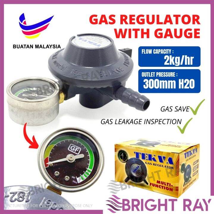 TEKVA / TRAC Multifunction Gas Regulator with Pressure Gauge Low