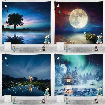 【CW】 sky background cloth hanging room bedroom dormitory decoration bedside wall tapestry