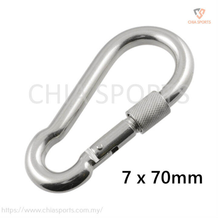 Carabiner ScrewLock 7mm M7 Spring Snap Hook Steel Screw Lock Hooks