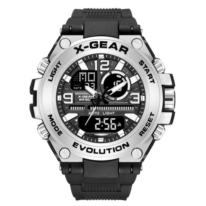 นาฬิกา-x-gearรุ่น-985-นาฬิกาผู้ชายสายเรซิ่นสีดำ-รุ่น-ตัวขายดี-มั่นใจ-ของแท้-100-ประกันศูนย์-1-ปีเต็ม