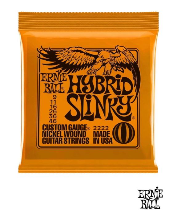 ernie-ball-2222-สายกีตาร์ไฟฟ้า-เบอร์-9-แบบผสม-ของแท้-100-รุ่น-hybrid-slinky-009-046-made-in-usa