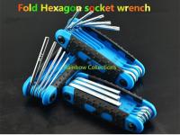 {SAVAGE Hardware Tools} Fold Hex Key Wrench Set Inch System Hexagon Socket Metric Plum Blossom Hole Hex Key Wrench Hand Tools