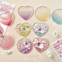 DIY Anime Demon Slayer 50MM Transparent Acrylic Blanks Discs Keychains Kits Heart Acryl Handmade and Creativity Keychain Tags