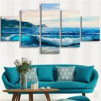 ที่น่าทึ่ง5ชิ้น Sea Wave โปสเตอร์ภาพ HD ผ้าใบ Wall Art สำหรับห้องนั่งเล่น-ไม่มีกรอบ