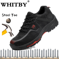 Brand WHITBY Works Shoes For Men Women ผู้ชายเหล็กนิ้วเท้ารองเท้าระบายอากาศความปลอดภัยในการทำงานบูตป้องกันเจาะหลักฐานรองเท้าทำงานสบายๆรองเท้าผ้าใบ