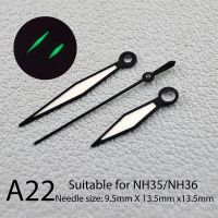 เข็มนาฬิกา NH35พอยเตอร์สีดำส่องสว่างเหมาะสำหรับ NH36 NH35นาฬิกาข้อมืออุปกรณ์เสริม A22เวลาจำกัด