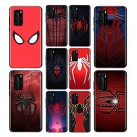 [L.W.F 2022] โลโก้ Marvel Spider Man สีดำอ่อนสำหรับ Huawei P Smart 2021 2020 Z S Plus Mate 40 RS 30 20 10 Pro Lite 2019 2018เคสโทรศัพท์