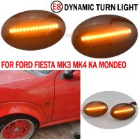 ไฟเลี้ยว LED แบบไดนามิก1คู่สำหรับ Ford Fiesta III IV MK3 MK4 KA Mondeo I MK1 Transit Tourneo MK7 MK6