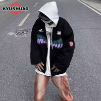 KYUSHUAD เสื้อคลุมลำลองเครื่องแบบเบสบอลปักลายแจ็กเก็ตแนวสตรีทสูงสไตล์อเมริกันใหม่แจ็คเก็ตของผู้ชายเสื้อแจ็คเก็ตของผู้หญิง