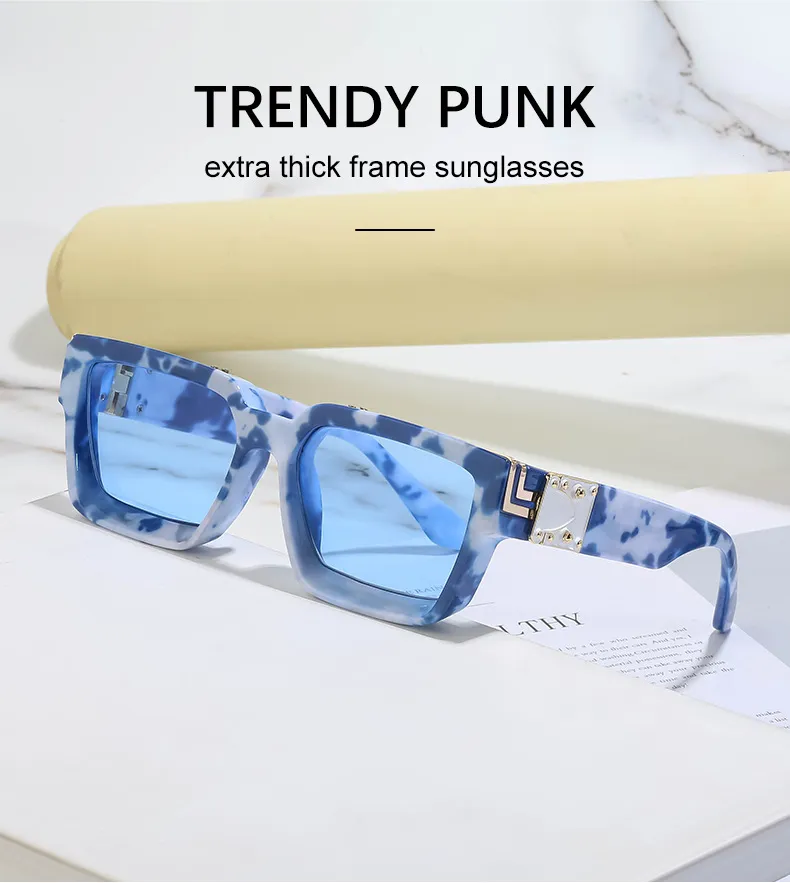 Large frame sunglasses women's European and American net red same style  millionaire fashion trendy sunglasses men nightclub