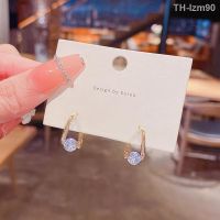 ? เครื่องประดับ S925 silver needle trill hot style asymmetric zircon earrings contracted niche personality senior design feeling stud earrings earrings