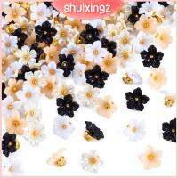 SHUIXINGZ ปุ่มสีลวดลายดอกไม้ DIY กระดุมสำรองปุ่มดอกไม้พลาสติก