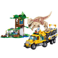 Jurassic Dinosaur World Park Building Blocks Transport Truck Bricks Set Gyrosphere Launch Station Model Kids Toys Children Gifts