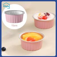 Fityle ถ้วยมัฟฟินฟอยล์อลูมิเนียม15ชิ้นถ้วยอบขนมสำหรับคลับชีสเค้กขนมพาย