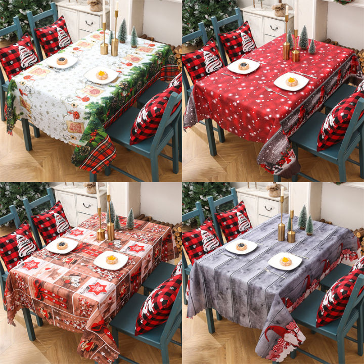 yurongfx-ผ้าปูโต๊ะสี่เหลี่ยมผืนผ้าโต๊ะอาหารเย็นสำหรับตกแต่งงานปาร์ตี้คริสต์มาส