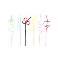 ❀ 10pcs Multi-color PET Curved Drinking Straws Flexible Straw Party Bar Drinking Accessories Random Color