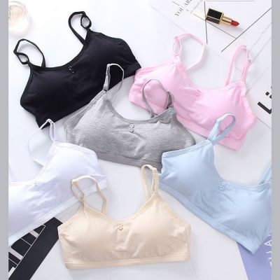 [ใหม่] สาววัยรุ่น Bra Bralette เต็มถ้วยผ้าฝ้ายชุดชั้นใน Sleep Bra Tube Top ชุดชั้นในสตรีหญิง Intimates กีฬา Bras