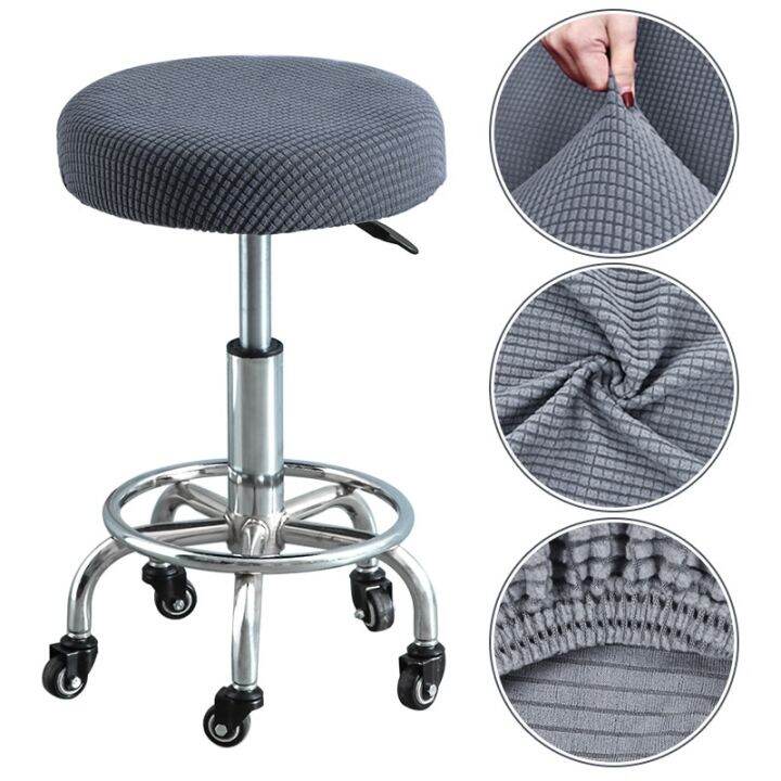 Round Stool Cover Elastic Seat Slipcover Washable Seat Case Removable