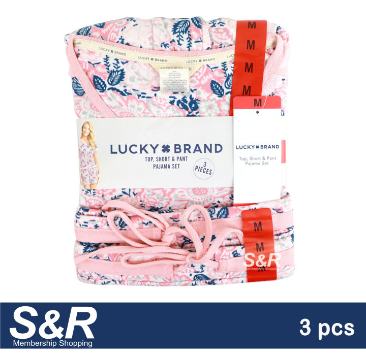 Lucky Brand Medium Full Body Pajama Set 3pcs
