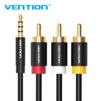 Vention แจ็ค3.5มม./2.5มม. ไปยังสาย3RCA แจ็ค1.5ม. 2ม. เปลือกโลหะสายตัวเเปลง AV 3.5มม. สำหรับคอมพิวเตอร์สเตอริโอ VCD DVD