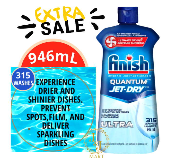 Finish Jet Dry Ultra Rinse Aid, 32 Oz, 315 Washes