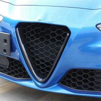 Car Front Bumper Air Grilles V Frame Decoration Trim Sticker Logo Cover Accessories for 17-20 Romeo Stelvio