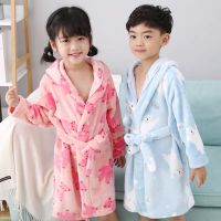 {Xiaoli clothing} เด็ก39; S เสื้อคลุมอาบน้ำสักหลาดฤดูหนาวเด็ก39; S ชุดนอน Nightgown เด็กชายและเด็กหญิงชุดนอน10 2ปีเสื้อผ้าเด็ก