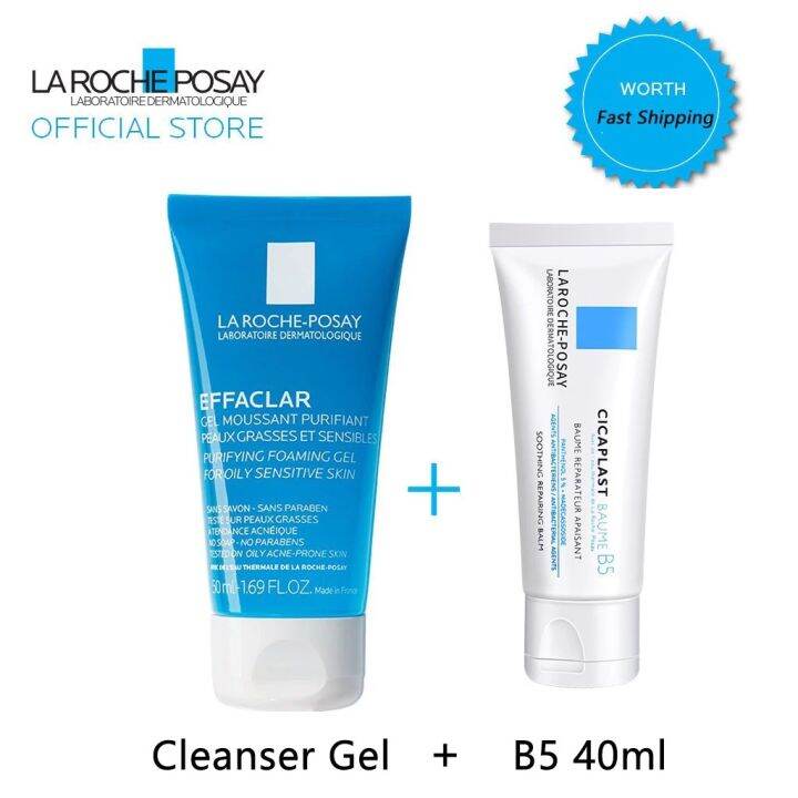 La Roche Posay Foaming Cleanser Gel 200ml+B5 Repair Skin Barrier Cream ...