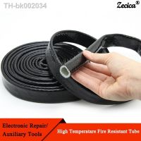 ∏∈ High Temperature Resistant Fiberglass Tube Silicone Resin Coated Glass Fiber Braided Fireproof Sleeve Fire Retardant Casing Pipe