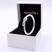 แหวนเงินแท้ 925 ประดับดอกกุหลาบ แพนดอร่า Pandoraˉ 925 Silver Eternity Rose Knot Ring Womens Ring