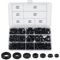 260pcs rubber washer combination kit 7 sizes of rubber wire hole washer O-ring washer for wiring automobile firewall