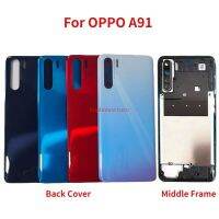 ปลอกหุ้มสำหรับ OPPO RENO3 A91 PCPM00 CPH2001 CPH2021ฝาหลังเคสประตูด้านหลัง + กรอบกลางพร้อมฝาครอบเลนส์กล้อง