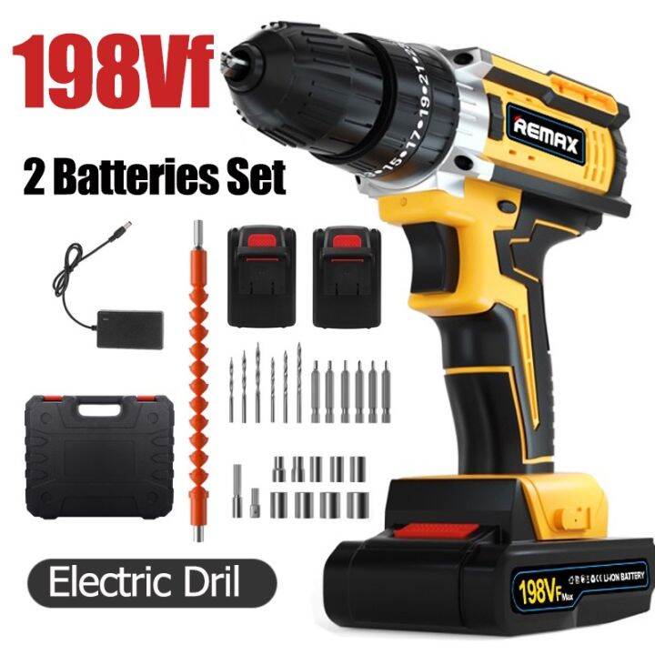 REMAX 198VF Cordless Electric Drill Set Original Japan Strong Drill