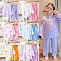 【Ready Stock】 ▲✠ C22 1-5yrs Baby Children Kids Pajamas Set Cool Sejuk Baby Children Kids Pajamas Set Cool Cotton Silk Sejuk