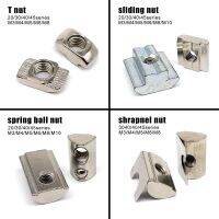 5pc M3 M4 M5 M6 M8 M10 T Shape Block Sliding Nut Drop In Spring Ball Shrapnel for 20 30 40 45 Series Aluminum Profile Rail Track