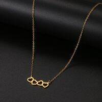 CACANA Sweet Love Connection Heart Choker Necklace Statement Girlfriend Gift Cute Gold Color Necklace Stainless Steel Jewelry