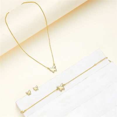 2021 Dec hot selling Trend of 14k Gold Jewelry Sets for Women Accessories Necklace Earrings Ring Bangle