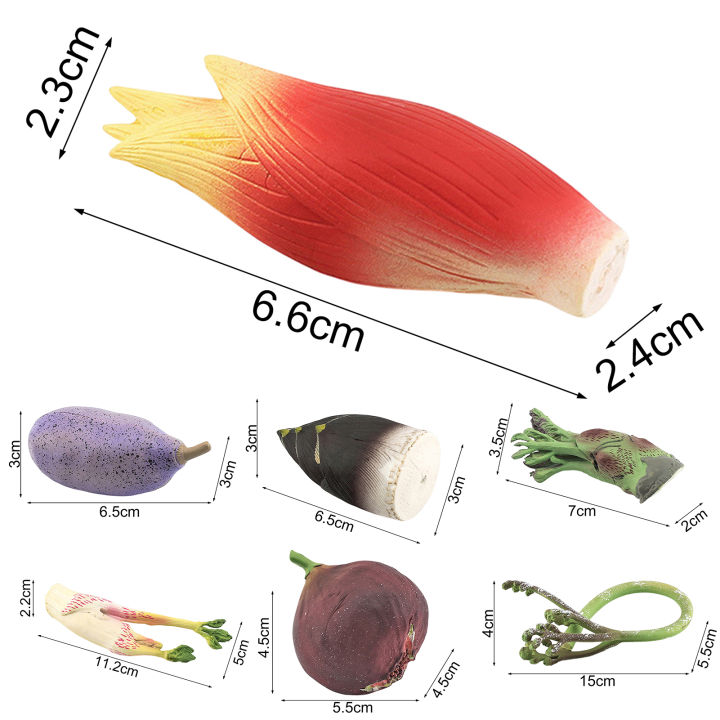 โมเดลผักปลอมไมโครดีพื้นผิวเรียบเหมือนจริงเนื้อละเอียดจำลองการใช้งานได้อย่างแพร่หลายพีวีซีตกแต่งห้องครัวผักปลอมจัดแสดงอาหารของเล่นสำหรับเด็ก