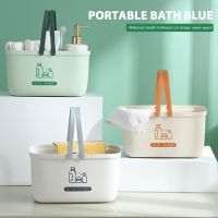 Newest Portable Bathroom Storage Box Large Capacity Vanity Cosmetic Basket with Handles Self-Drain Design Practical Basket