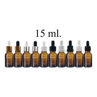 ขวดแก้วดรอปเปอร์สีชา 15ml. คอ18 glass bottle ขวดใส่เซรั่ม ขวดแก้วเปล่าพร้อมชุดดรอปเปอร์ ขวดแก้วใส่เซรั่ม ขวดแก้วใส่น้ำมันหอมระเหย ขวดอโรมา