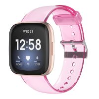 {zhiyun Watchshop}สายนาฬิกาซิลิโคนสำหรับ Fitbit Versa 2วงกีฬา TPU เปลี่ยนสายรัดข้อมือที่ชัดเจนสำหรับ Fitbit Versa Bracelet Versa Lite Band