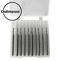 ChgImposs เครื่องมือสำหรับงานไม้ใบเลื่อยเกลียวคัตเตอร์คมด้านเดียว10ชิ้น,บิตเราเตอร์คาไบด์แข็งทำจากเหล็กทังสเตน