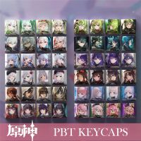 Genshin Keycaps อนิเมะ DIY หมวกความสูงโปรไฟล์เกมสำหรับเครื่องจักรกล