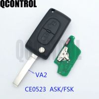 【⊕Good quality⊕】 haokao5 Qcontrol การควบคุมรถกุญแจรีโมตสำหรับ Citroen C2 C3 C4 C5ปิกัสโซเบอลิงโกแจ้งเตือน Ce0523ถาม/Fsk 2ปุ่ม Va2