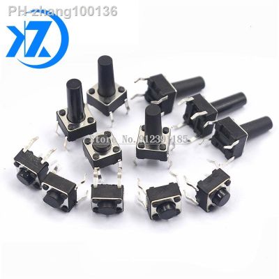 20Pcs 6x6 Push Button Switch DIP 6X6X4.3 Light Touch Switch 6x6x4.3/5/6/7/8/9/10/11/12/13mm The Power Switch 4Pins