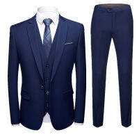 Factory Outlet Gifts MenS GroomS Suit Three -Piece Korean Version Of Self -Slim Leisure Work Suits Cross