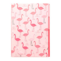 MIDORI 3 Pockets Clear Folder  Flamingo / แฟ้ม 3 ช่อง ขนาด A4 ลายน้องฟลามิงโก แบรนด์ MIDORI จากประเทศญี่ปุ่น (D35312006)