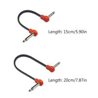 +‘； Guitar Effect Pedal Cables 15/20Cm 1/4 Plug Wire Right Angle Patch Cable Musical Instruments Patch Cord Noiseless Cables