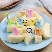 10pcs/pack Cute Animal Farm Fruit Fork Bento Lunches Toothpick Mini Snack Dessert Food Fork for Children Lunches Party Decor